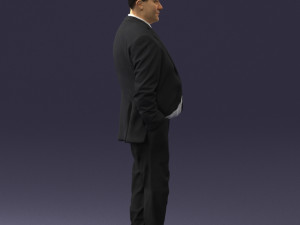 man in suit with dark tie 0391 3Dモデル