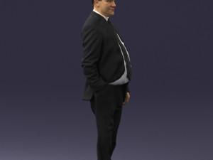 man in suit with dark tie 0391 3Dモデル