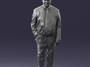man in suit with dark tie 0391 3Dモデル