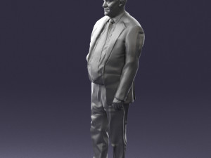 man in suit with dark tie 0391 3Dモデル