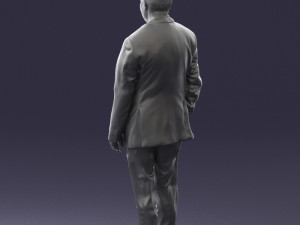 man in suit with dark tie 0391 3Dモデル