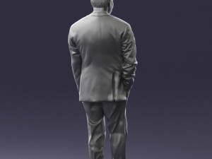 man in suit with dark tie 0391 3Dモデル