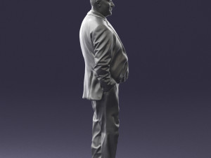 man in suit with dark tie 0391 3Dモデル