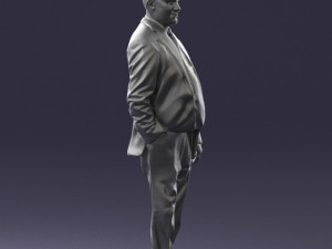man in suit with dark tie 0391 3Dモデル