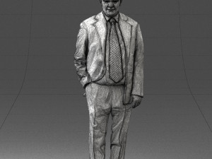 man in suit with dark tie 0391 3Dモデル