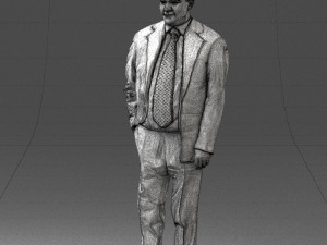 man in suit with dark tie 0391 3Dモデル