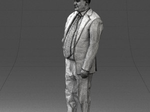 man in suit with dark tie 0391 3Dモデル