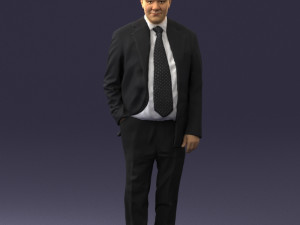 man in suit with dark tie 0391 3d print ready 3D Print Model