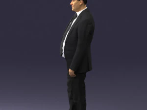 man in suit with dark tie 0391 3d print ready 3D Print Model