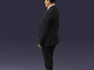 man in suit with dark tie 0391 3d print ready 3D Print Model