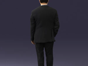 man in suit with dark tie 0391 3d print ready 3D Print Model