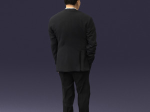 man in suit with dark tie 0391 3d print ready Model do druku 3D