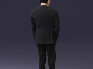 man in suit with dark tie 0391 3d print ready 3D Print Model