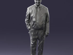 man in suit with dark tie 0391 3d print ready 3D Print Model