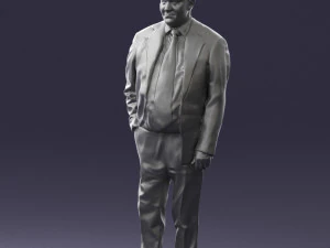 man in suit with dark tie 0391 3d print ready 3D Print Model