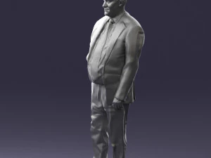 man in suit with dark tie 0391 3d print ready 3D Print Model