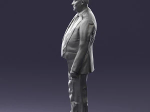 man in suit with dark tie 0391 3d print ready 3D Print Model