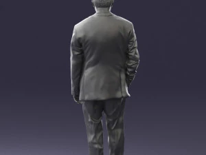man in suit with dark tie 0391 3d print ready 3D Print Model