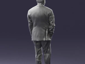 man in suit with dark tie 0391 3d print ready 3D Print Model