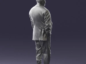 man in suit with dark tie 0391 3d print ready 3D Print Model