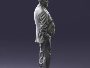 man in suit with dark tie 0391 3d print ready 3D Print Model