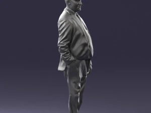 man in suit with dark tie 0391 3d print ready 3D Print Model