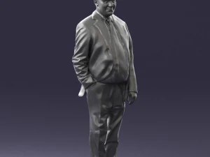 man in suit with dark tie 0391 3d print ready 3D Print Model