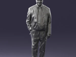 man in suit with dark tie 0391 3d print ready 3D Print Model