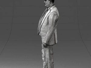man in suit with dark tie 0391 3d print ready 3D Print Model