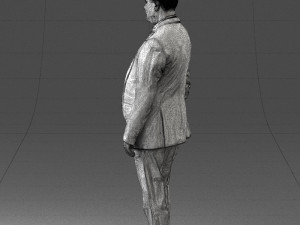 man in suit with dark tie 0391 3d print ready Model do druku 3D