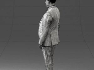 man in suit with dark tie 0391 3d print ready 3D Print Model