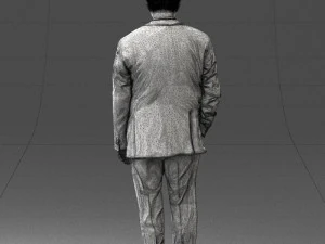 man in suit with dark tie 0391 3d print ready 3D Print Model