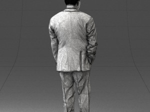 man in suit with dark tie 0391 3d print ready Model do druku 3D