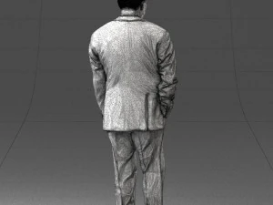 man in suit with dark tie 0391 3d print ready 3D Print Model