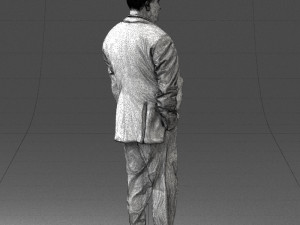 man in suit with dark tie 0391 3d print ready Model do druku 3D