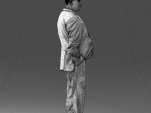 man in suit with dark tie 0391 3d print ready Model do druku 3D