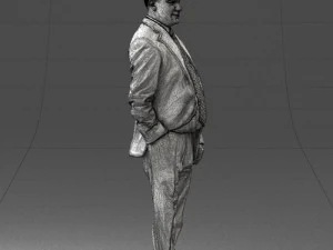 man in suit with dark tie 0391 3d print ready 3D Print Model
