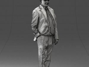 man in suit with dark tie 0391 3d print ready Model do druku 3D