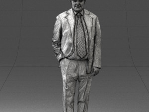 man in suit with dark tie 0391 3d print ready Model do druku 3D