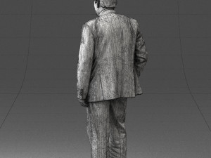 man with beard in silver suit 0389 3d print ready 3D Принт Модель