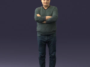 स्वेटर 0386 में पॉट बेलिड आदमी 3D मॉडल