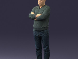 pot bellied man in sweater 0386 3D Model