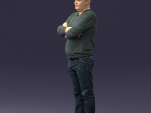 pot bellied man in sweater 0386 3D Model