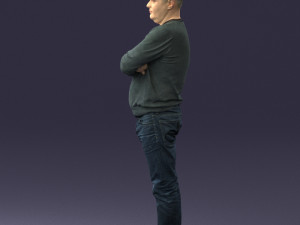pot bellied man in sweater 0386 3D Model