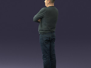 pot bellied man in sweater 0386 3D Model