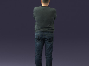 pot bellied man in sweater 0386 3D Model