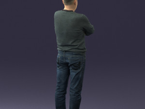pot bellied man in sweater 0386 3D Model