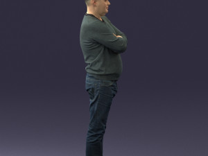 pot bellied man in sweater 0386 3D Model