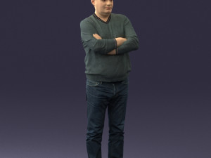 pot bellied man in sweater 0386 3D Model
