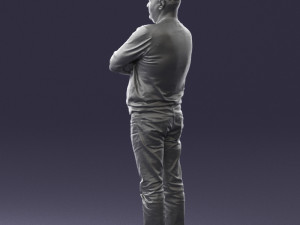 pot bellied man in sweater 0386 3D Model